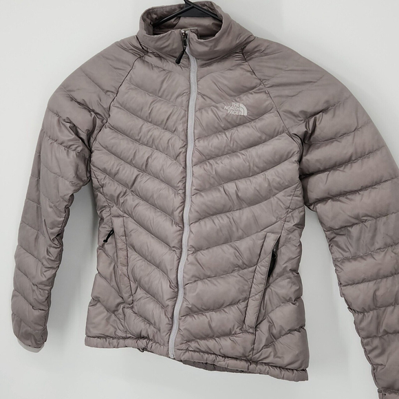 North Face Womens Thunder Jacket Med Metallic Silver 800 Fill Down Pertex A35J - Picture 2 of 15